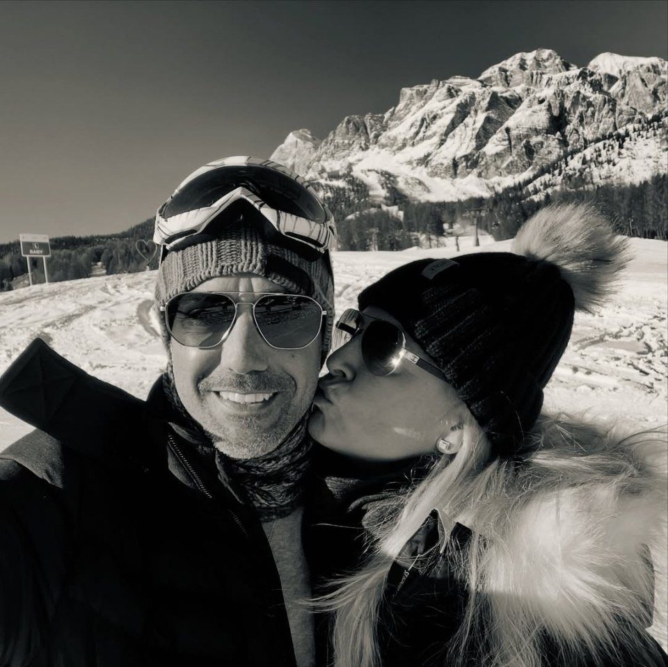 Gino D’Acampo and his wife Jessica in a black and white selfie.