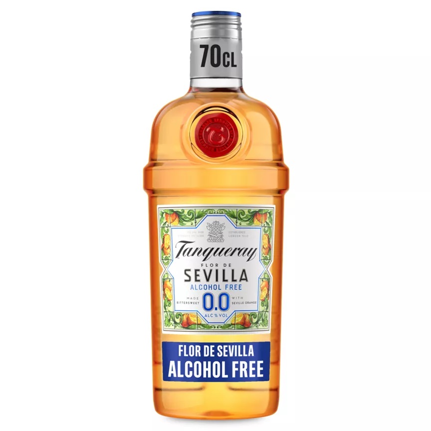 Tanqueray Flor de Sevilla Alcohol Free spirit bottle.