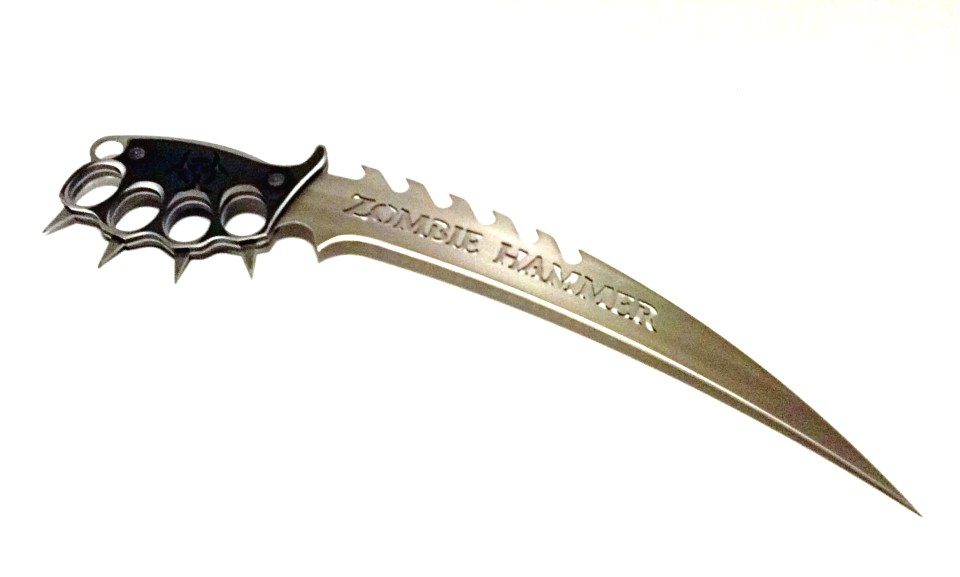 Zombie Hammer knife with brass knuckles.