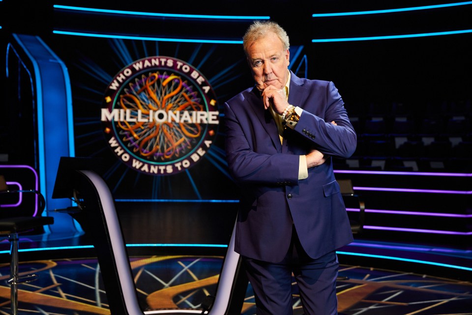 Jeremy Clarkson on the set of Who Wants to Be a Millionaire?