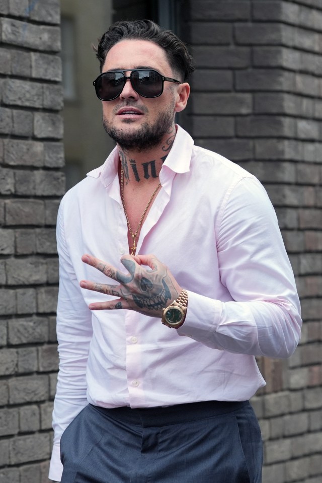 Stephen Bear leaving court after a hearing.