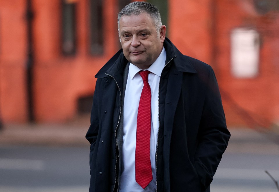 Mike Amesbury arriving at Chester Magistrates court.