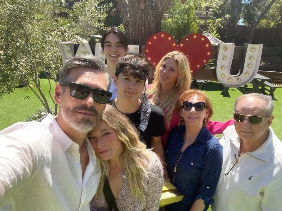 Brandi Glanville and Leann Rimes with family at an Easter gathering.