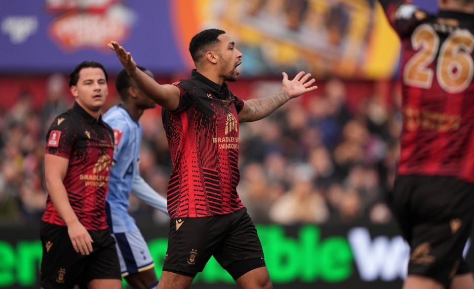 Jordan Cullinane-Liburd reacting during a soccer match.