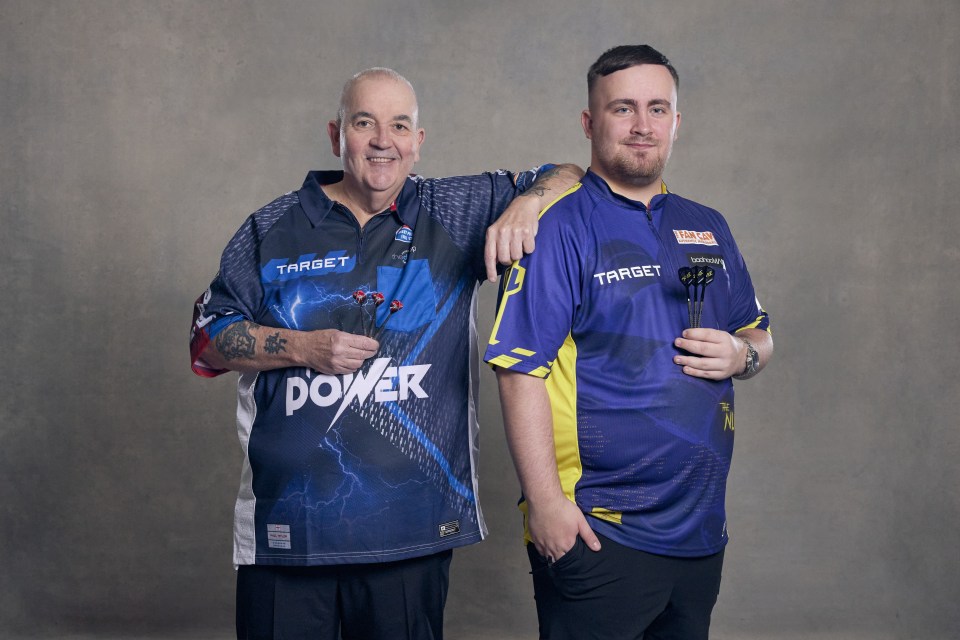 Phil Taylor and Luke Littler, Target Darts players.