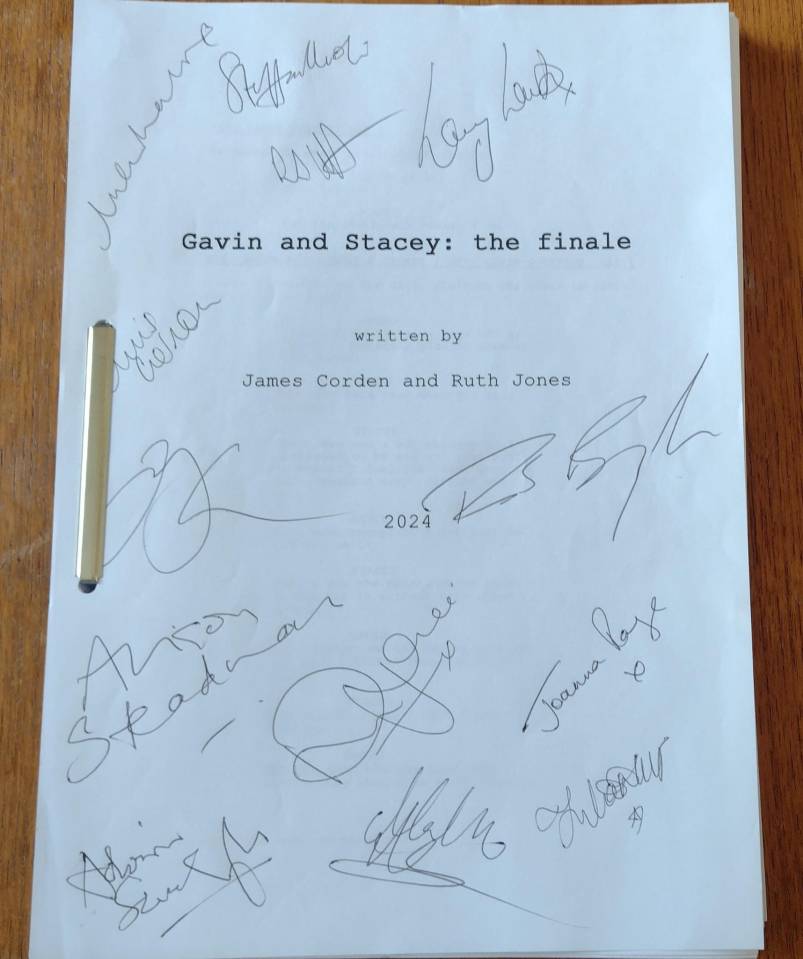 Signed script of Gavin and Stacey: The Finale.