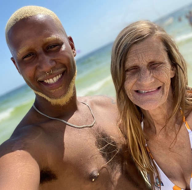 Cheryl and Quran McCain at the beach.