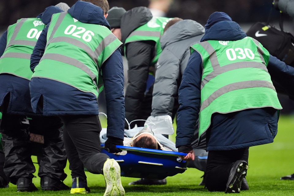 Bentancur received oxygen as he was stretchered off