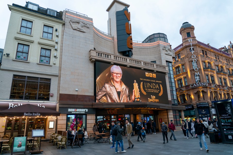 Billboard outside a Vue cinema advertising The Traitors.