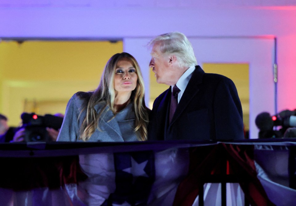 Donald and Melania Trump at a fireworks display.