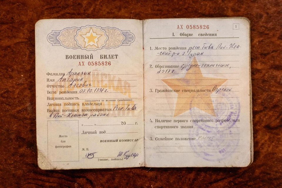 Military ID of a North Korean soldier captured in Ukraine.