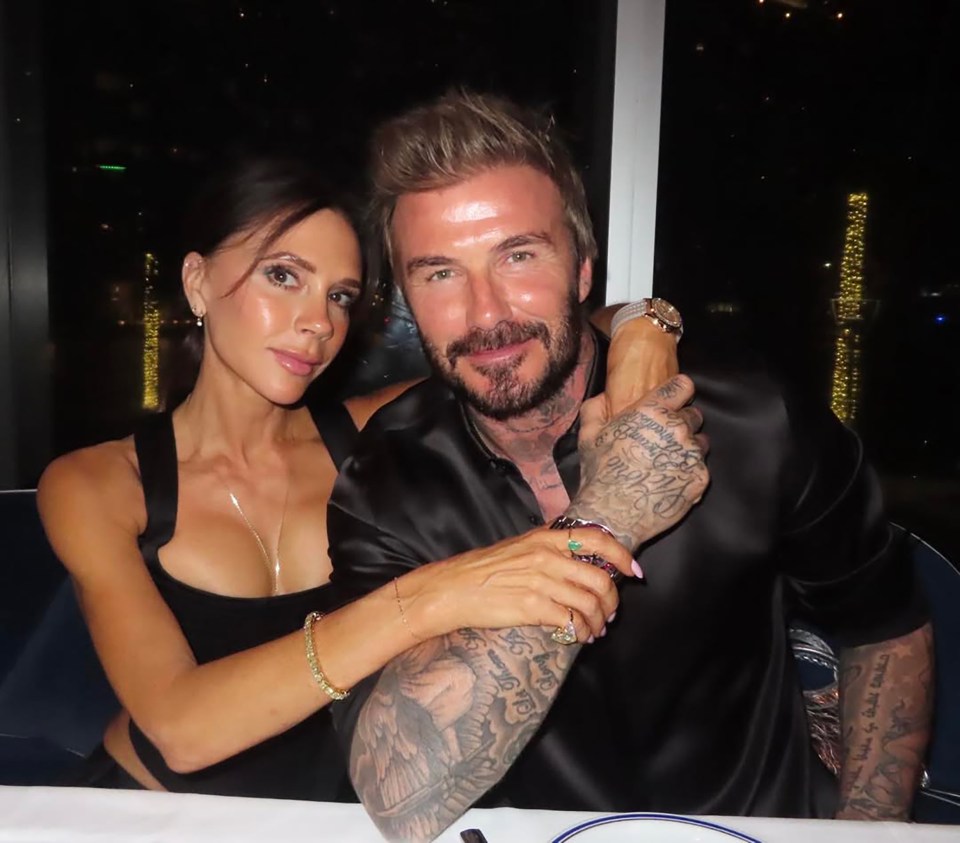 Victoria and David Beckham on New Year's Day.