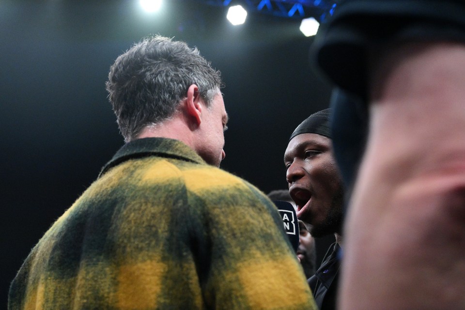 Wayne Bridge and KSI at a Misfits Boxing press conference.