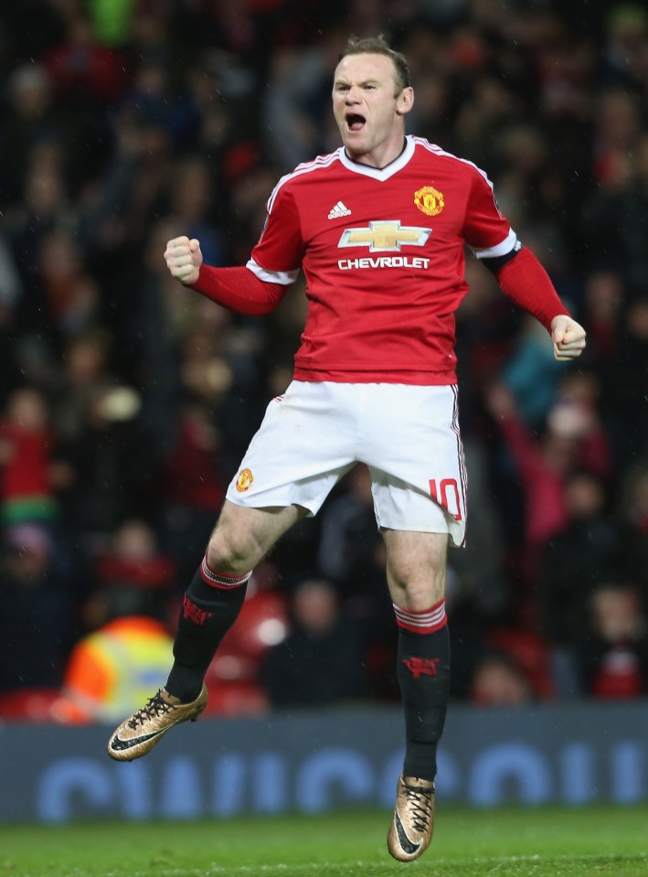 Wayne Rooney of Manchester United celebrating a goal.